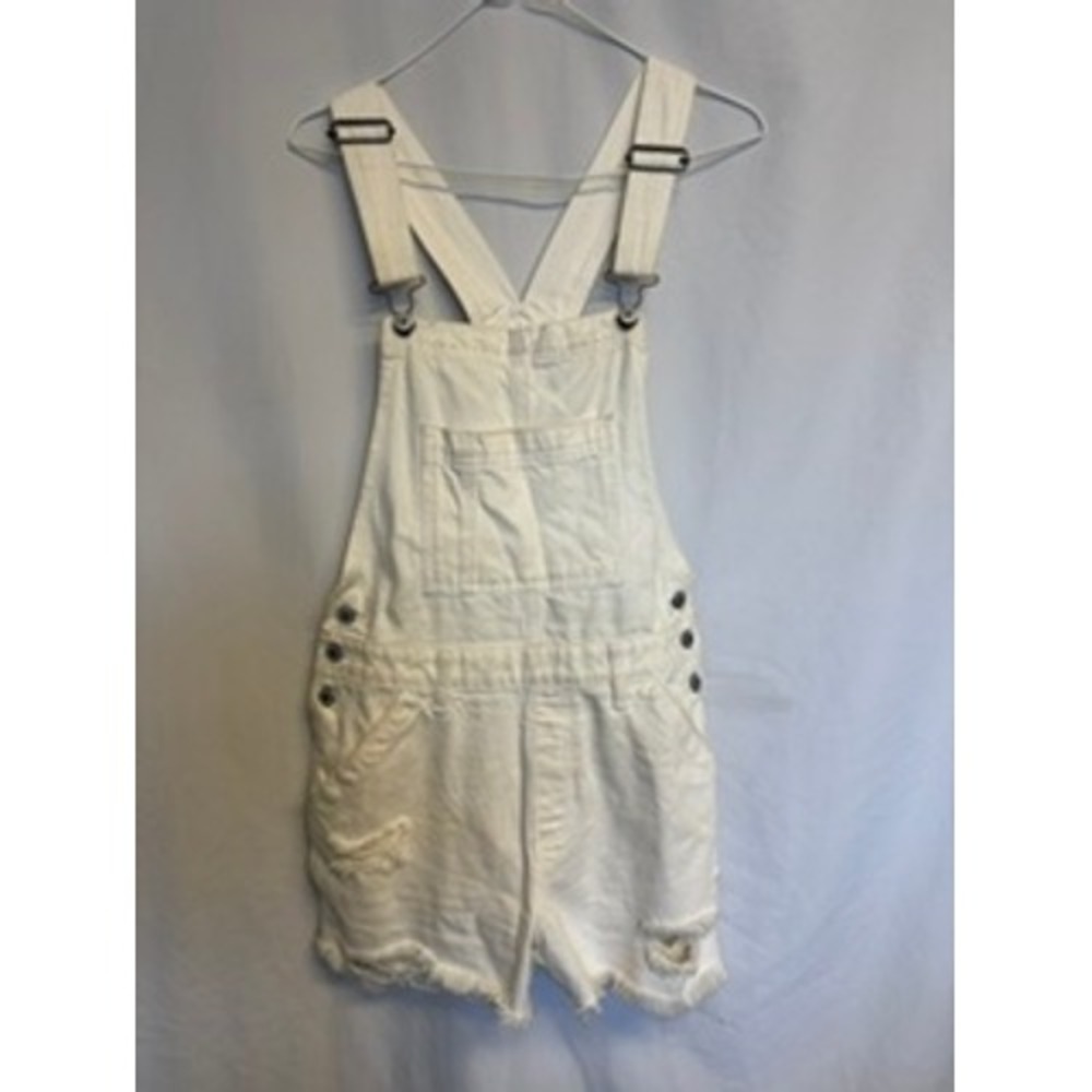Arizona Jean Co Kids White Distressed Denim Shortalls Size Girls M Bib Overalls